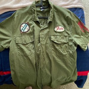 Boba Fett button up shirt w/ name tag
